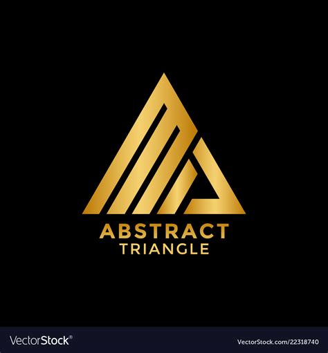 Abstract Golden Triangle Logo Icon Design Template