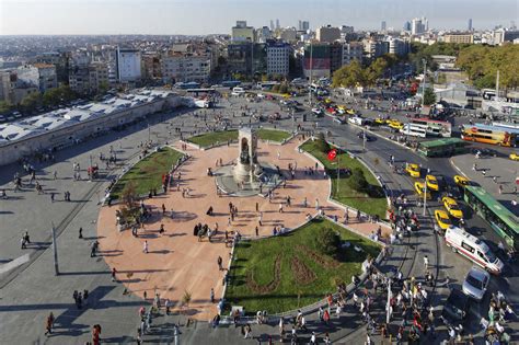 Turkey Istanbul View Of Taksim Square Stock Photo