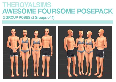 Theroyalsims Theroyalsims Awesome Foursome Pose Emily Cc Finds