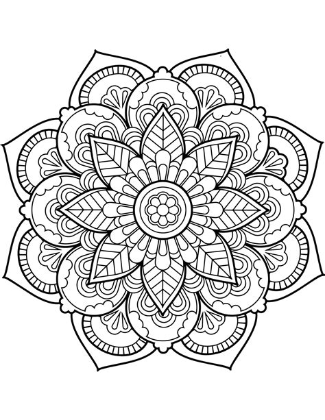 Flower Mandala Sketch Coloring Page