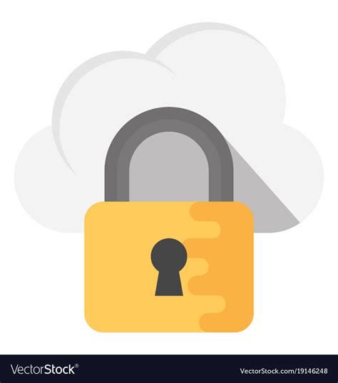 Secure Cloud Technology Flat Icon Royalty Free Vector Image