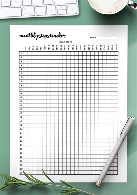 I Love Using This Printable Monthly Steps Tracker To See My Progress