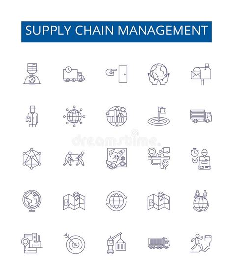 Supply Chain Management Line Icons Signs Set Design Collection Of