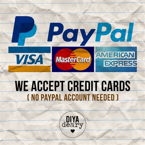 We Accept Credit Cards Diyadeary