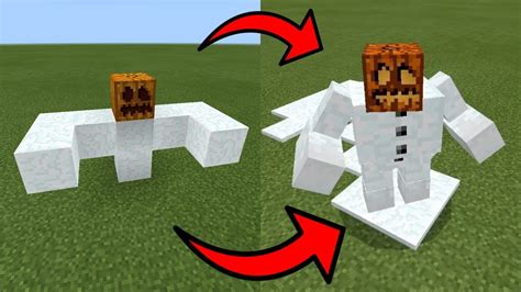 Mcpe How To Spawn A Mutant Snow Golem Youtube