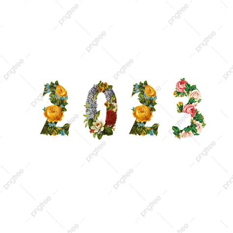 New Year 2023 Vector Art Png New Year 2023 Flowers 2023 Newyear
