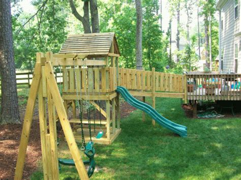 backyard playground hand crafted wooden playsets swing