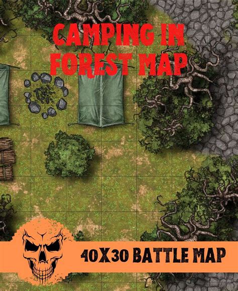 Camping In Forest Map 40x30 Battle Map N01 Pleonjitp