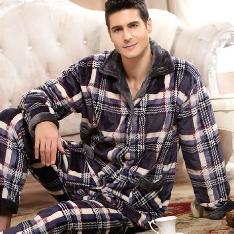 Mens Thickened Warm Fleece Pajama My Sleepy Shop Mens Pajamas Set