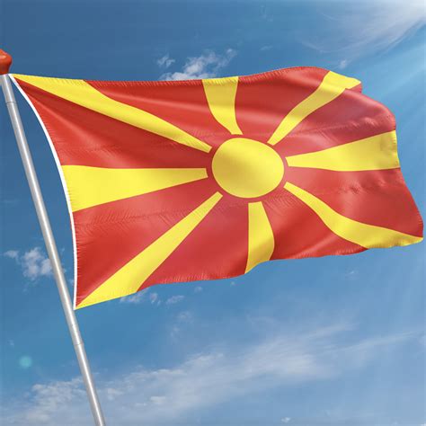 Vlag van macedonie 150x225cm kopen bij vlaggenclub! Vlag Noord-Macedonië kopen? | Snelle levering & 8.7 ...