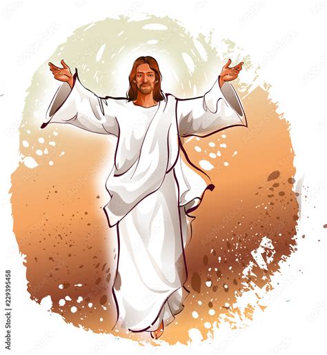 Vecteur Stock Jesus Christ Blessing With His Arms Outstretched Adobe Stock