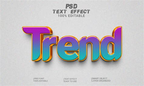 3d Text Effect Editable Psd File Trend Gráfico Por Imamul0 · Creative