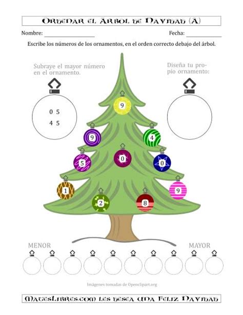 Ordenar Números De 0 A 10 En Un Árbol De Navidad A