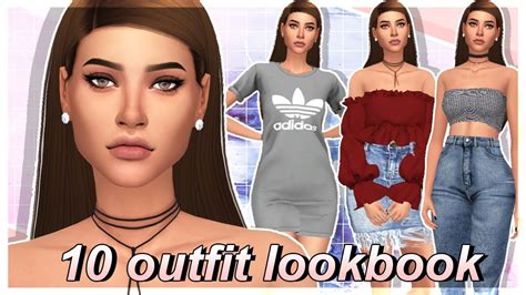 The Sims 4 Cas 10 Outfit Lookbook Group Collab Full Cc List Youtube