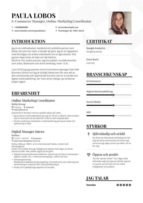 You must choose the format of your resume depending on your work and personal background. Praktik Cv Exempel 3e College