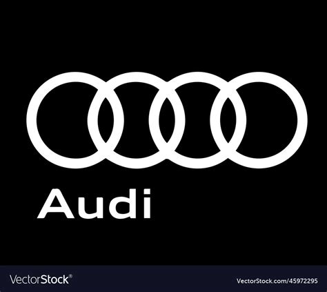 Audi Brand Logo Symbol With Name White Design Vector Image