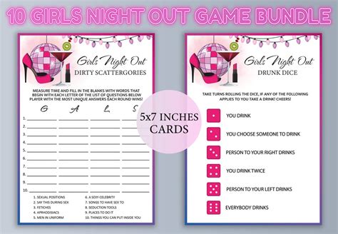 10 Game Bundle Girls Night Out Ladies Night Party Game Girls Night In