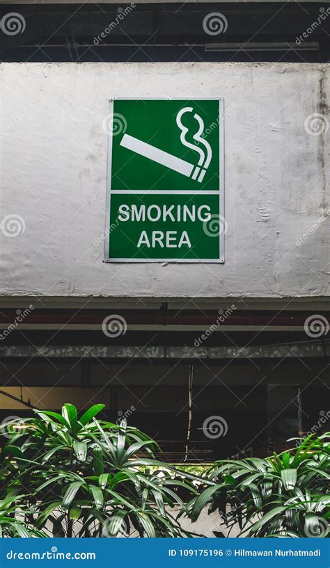 Smoking Designated Area Sign Stock Photo Image Of Mounted Building
