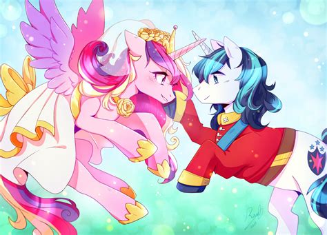 Princess Cadance And Shining Armor Drawn By Rorita Sakura Bronibooru