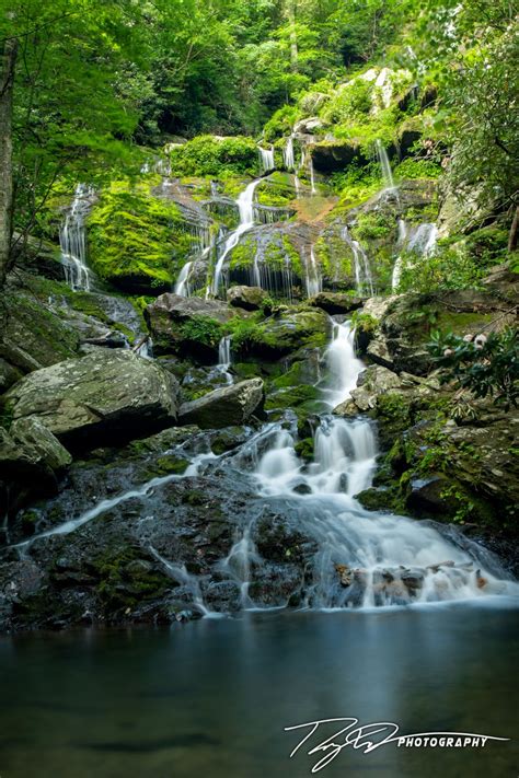 Catawba Falls Nestled In The Pisgah National Forest Within The Blue