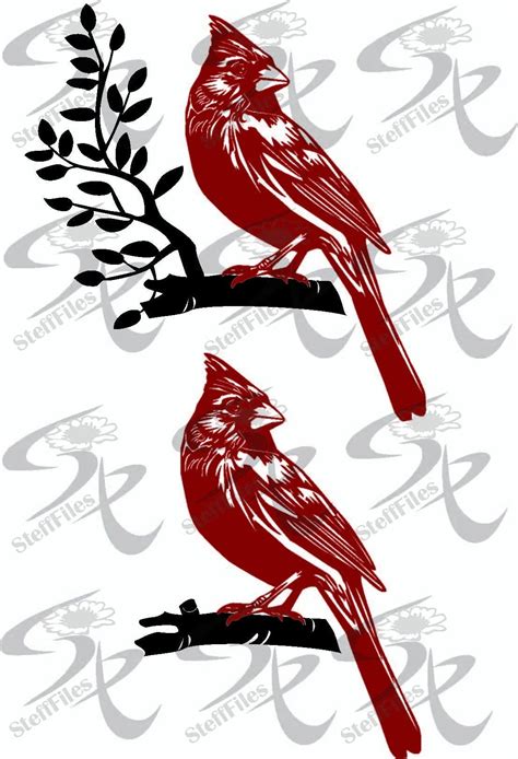 Cardinal Bird Svg Cardinal On Branch Svg Dxf Ai Png Eps  Pdf