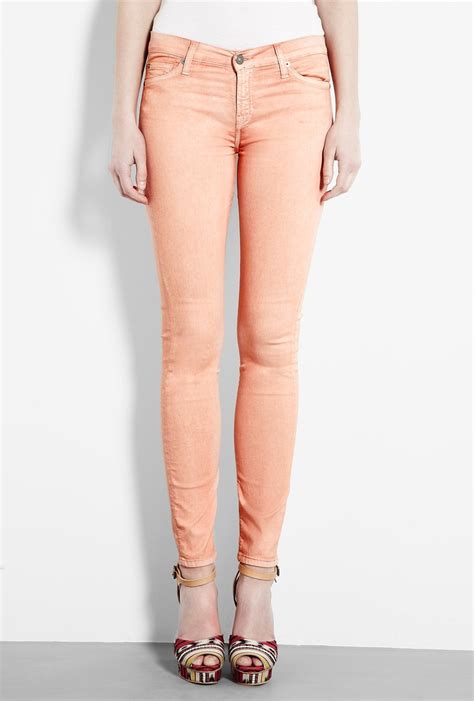 peach skinny jean by 7 for all mankind peach skinny jeans fashion fashion design