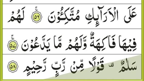 Surah Yaseen Learn Quran Surah Yaseen Aayaat 57 To 63 Surah Yaseen