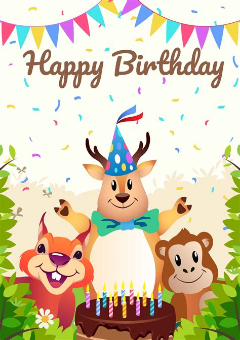 Happy Birthday Animals Clip Art