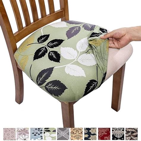 Comqualife Stretch Printed Dining Chair Seat Covers