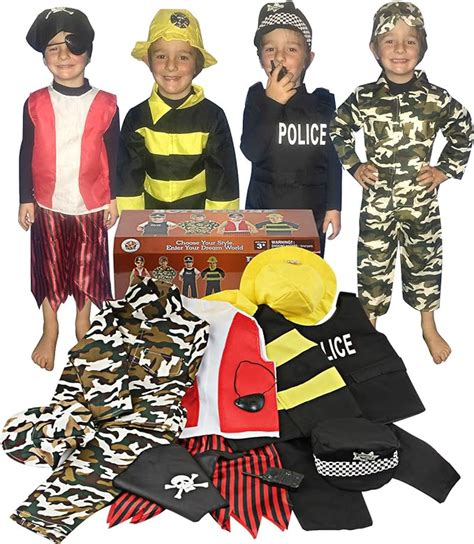 Fedio Boys Dress Up Trunk 14pcs Kids Role Play Dress Up