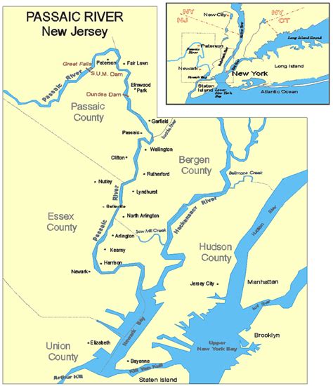 Nj Rivers Map Figure 1 Lower Passaic River New Jersey River New