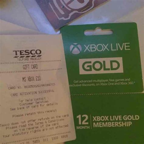 The gift card can be redeemed at any uk tesco store (excluding purchases made from tesco uk petrol stations). Xbox Live 12 month gold membership new card style £10.00 ...