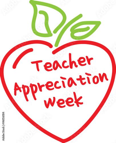 Teacher Appreciation Week Apple Heart Stock Image And Royalty Free