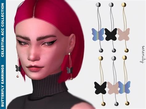 Butterfly Earrings The Sims 4 Download Simsdomination Sims4 Clothes