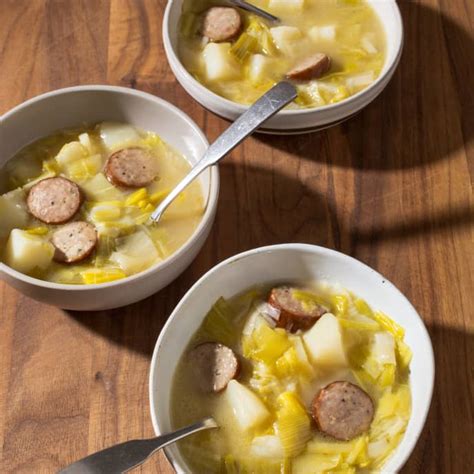 Country Style Potato Leek Soup With Kielbasa Cook S Illustrated Recipe