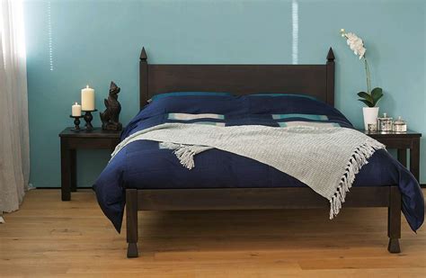 Samarkand Indian Style Wooden Bed Natural Lentine Marine