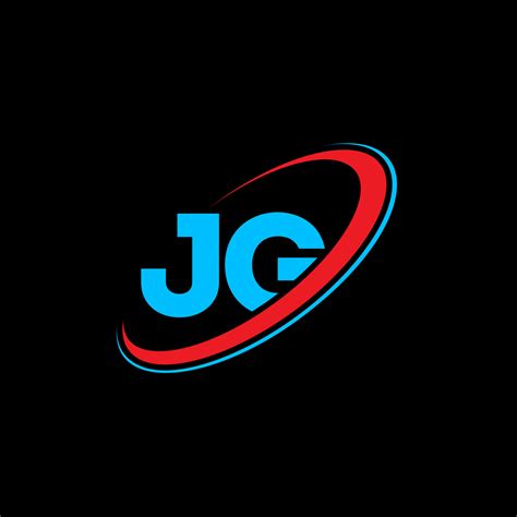 Logotipo Jg Diseño Jg Letra Jg Azul Y Roja Diseño Del Logotipo De La