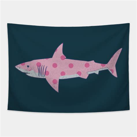 Pink Polka Dotted Shark Shark Lover Tapestry Teepublic