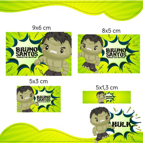 Arquivo Digital Etiqueta Escolar Hulk Elo7 Produtos Especiais