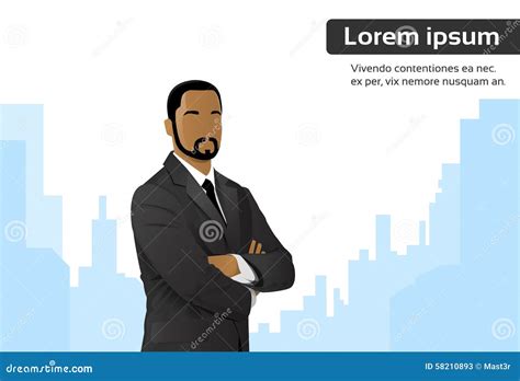 Businessman Cartoon African American Ethnic Stock Vector Illustration