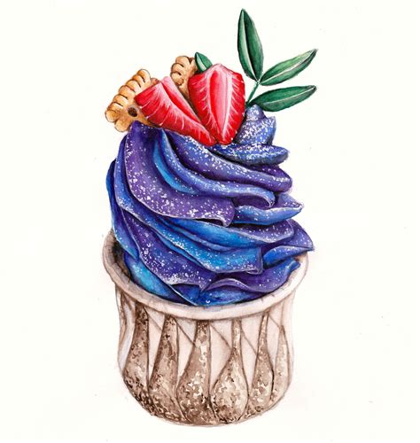Dessert Food Drawing Watercolor Painting On Behance Food Drawing