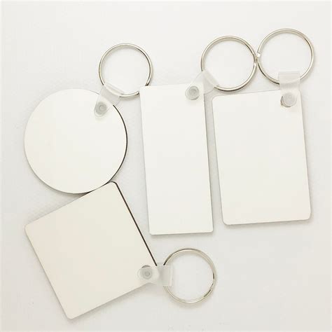 Wholesale 100pcs Mdf Blank Key Chain Sublimation Wooden Key Ring For