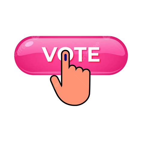 Election Vote Button With Hand Vector Voting Vote Button Election