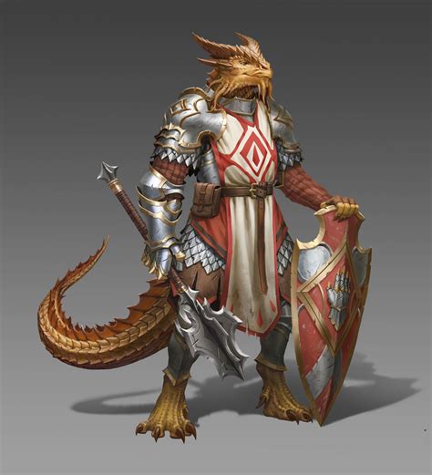 Bronsin Gold Dragonborn Artificer Fantasy Character Design Dnd