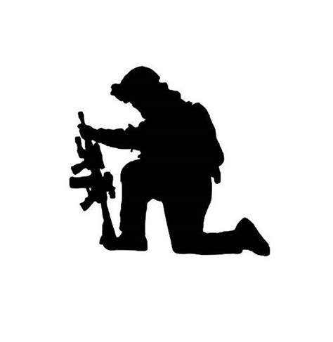 Kneeling Soldier Silhouette At Getdrawings Free Download