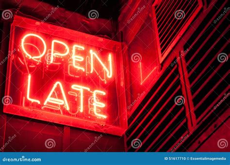 Open Late Sign Stock Photo Image Of Disco Notice Glowing 51617710