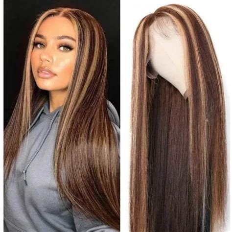 Iseehair Tl Piano Color Highlight Wigs Brown And Blonde Silky