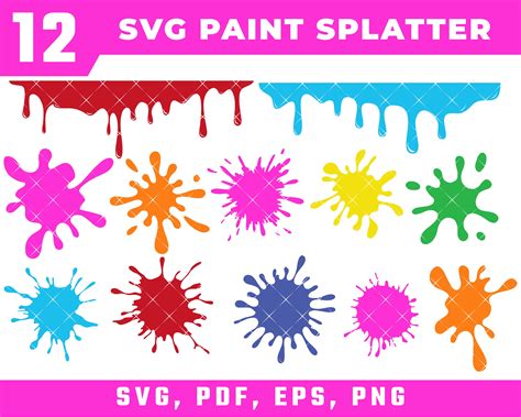 Buy Paint Splatter Svg Paint Stroke Svg Splash Svg Drip Svg Dripping