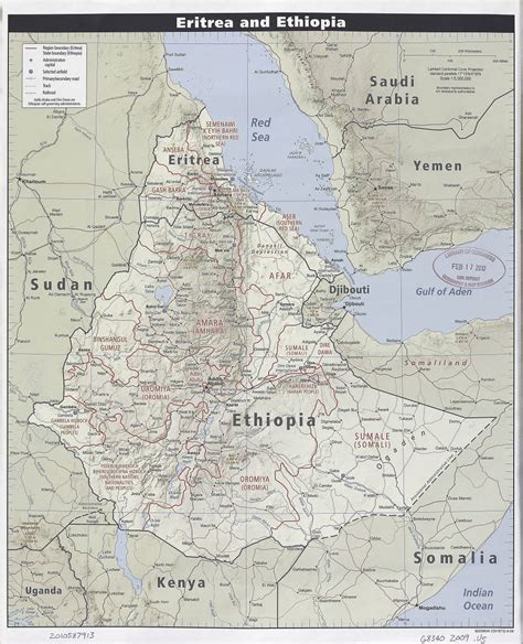 Large Scale Political And Administrative Map Of Eritrea And Ethiopia