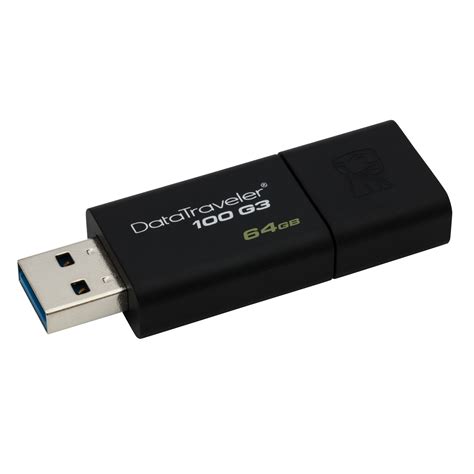 64gb Kingston Datatraveler 100 G3 Usb30 Flash Drive Black